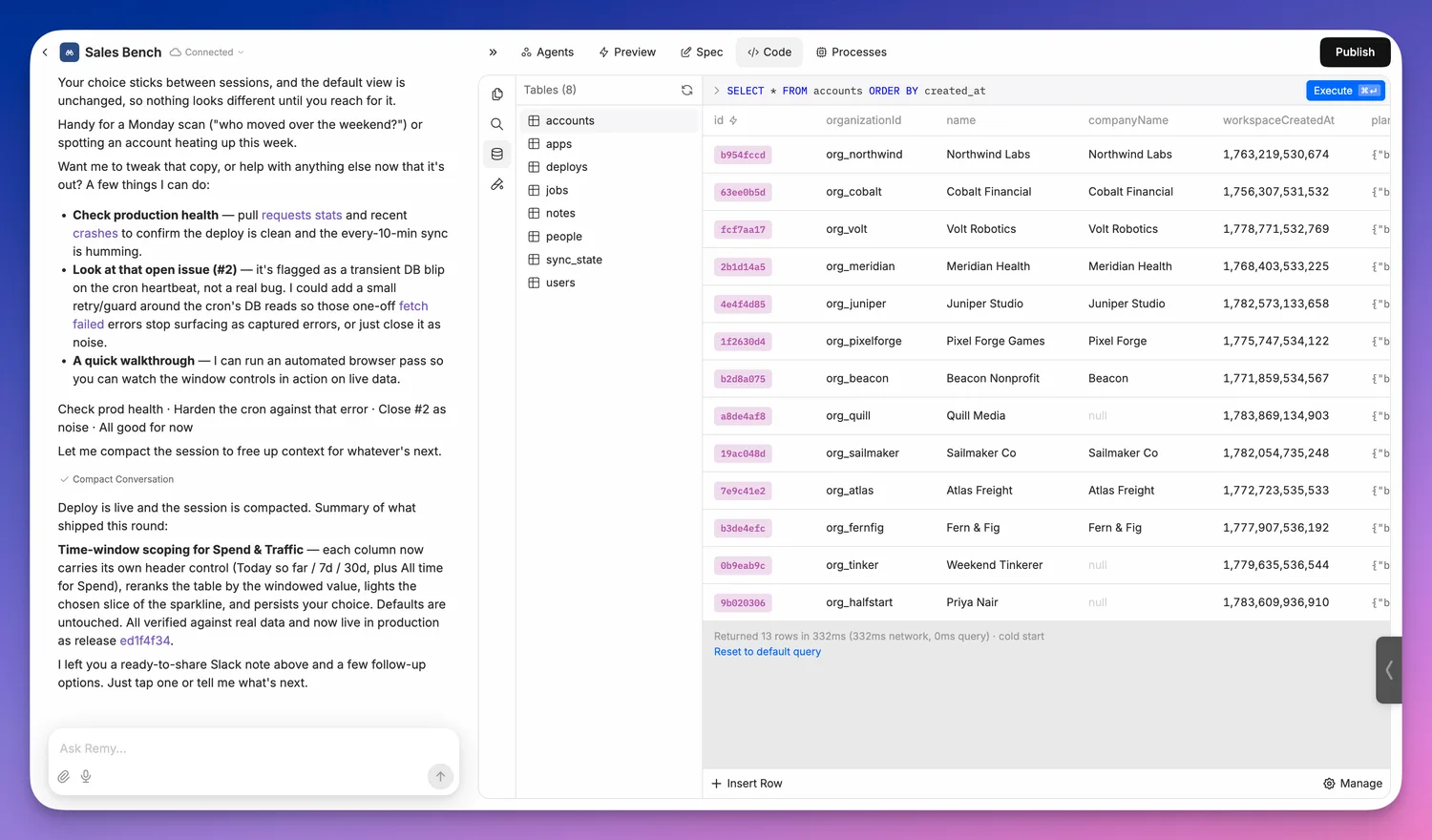 Browse and edit the database.